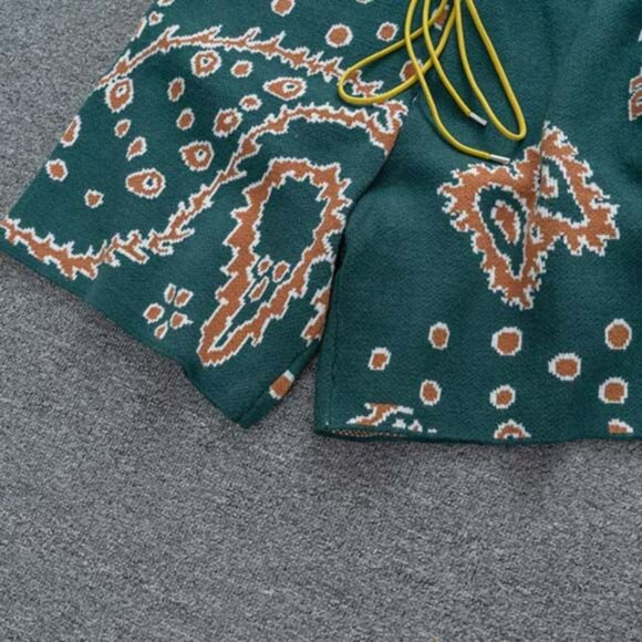 Rhude Brown Jacquard Logo Knit Shorts Green - Picture 11 of 12